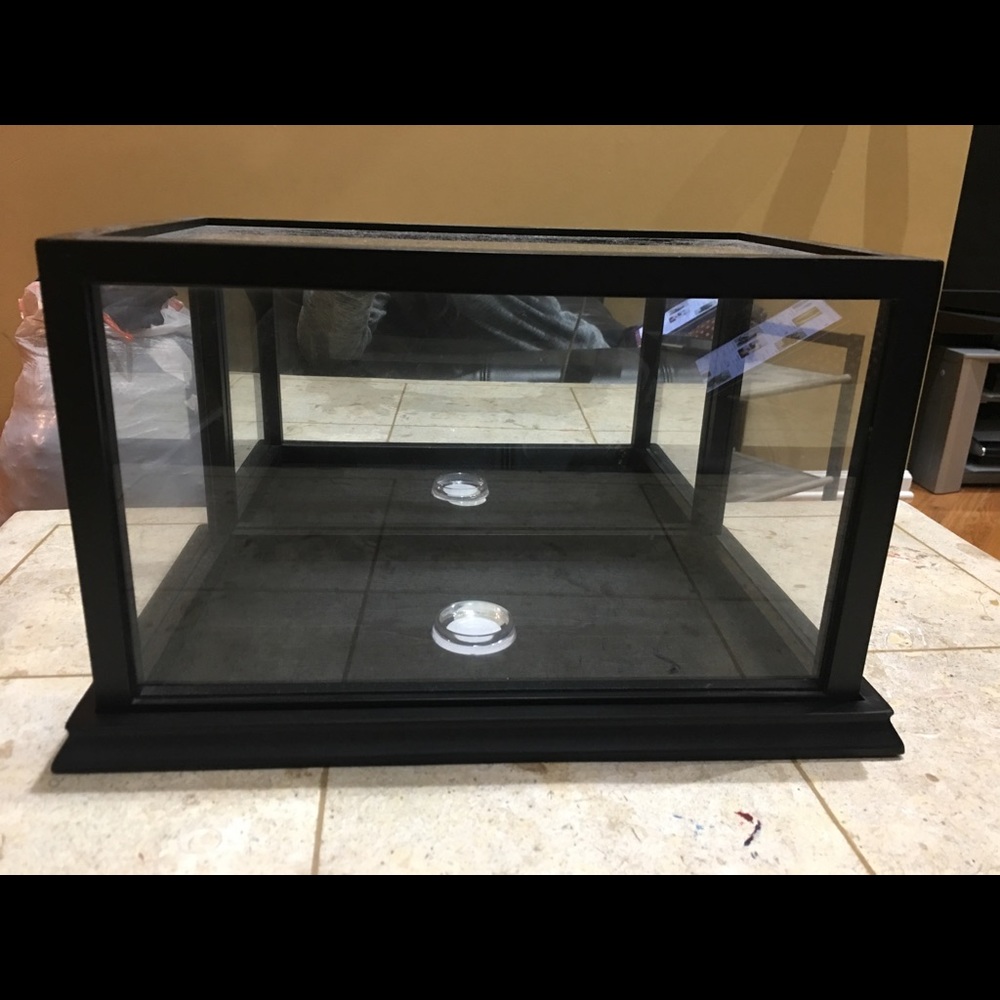 Football Display Case with Mirrored Back